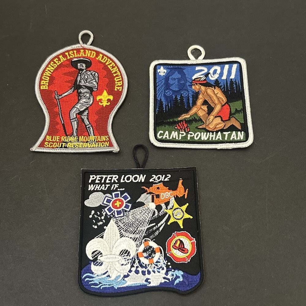 BSA Patches Camp Powhatan 2011, Brownsea Island Adventure, Peter Loon What If…